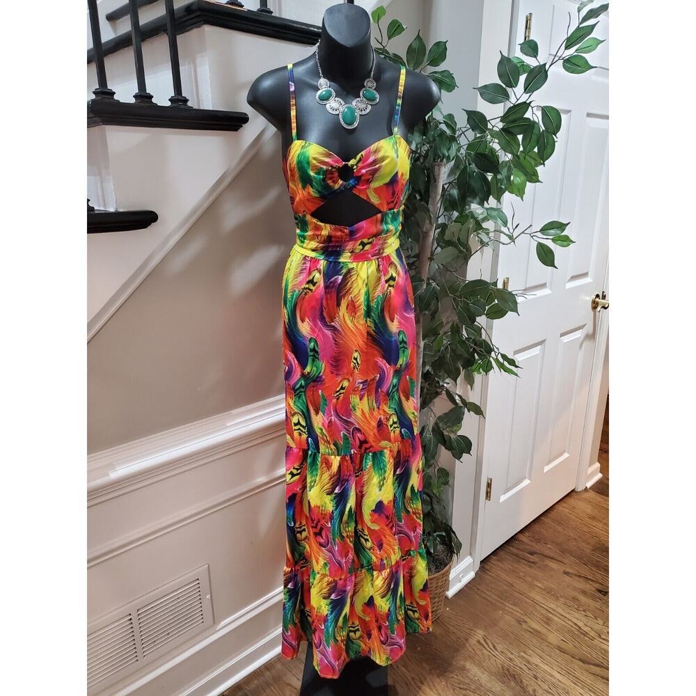 Metamorphosis Girl Multicolor V-Neck Sleeveless Maxi Dress Size Medium